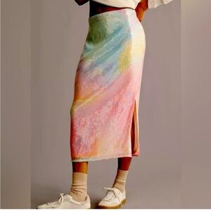 NWT Anthropologie Hutch Pastel Sequin Midi Skirt
